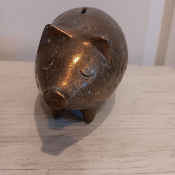 Ben Siebel for Jenfred Ware coin bank.  RARE brass deco. 1950's Very collectible - Picture 2 of 7